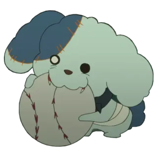 🐶 зомби, собака, милый, монстр, хэллоуин, мяч, бейсбол telegram sticker
