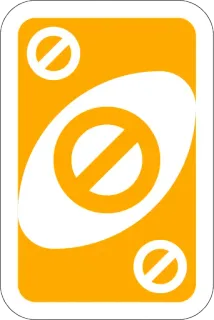 🚫 uno, overslaan, omkeren, spel, kaart, geel telegram sticker