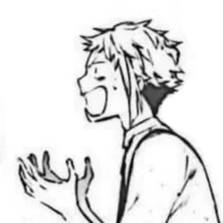 😫 anime, manga, expression, exasperated, character, black and white telegram sticker