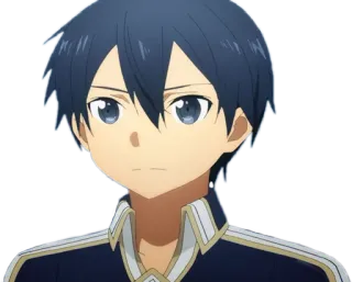 😕 Kirito Sword Art Online anime, character, kirito, sword art online, avatar, video game telegram sticker