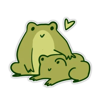 🥰 frog, cute, animal, cartoon, sticker, love telegram sticker