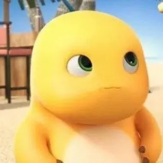 🌟 Desenho animado, Dinossauro amarelo, Fofo, Dinossauro, Animado telegram sticker
