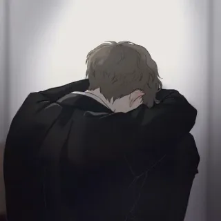 🧋 anime, sad, crying, grief, depression telegram sticker