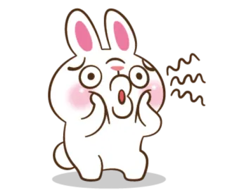 😳 кролик, наклейка, мультик, милый, каваий whatsapp sticker