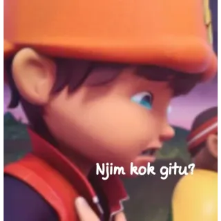 🙂 Njim kok gitu? cartoon, meme, funny, character, indonesian telegram sticker