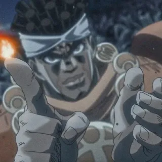 👎 Avdol JoJo's Bizarre Adventure 애니메이션, 압둘, 죠죠의 기묘한 모험, 캐릭터, 불쾌한 몸짓 telegram sticker