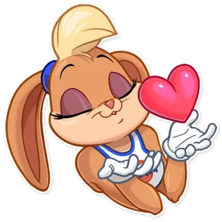 😘 Lola Bunny Space Jam conejo, dibujos animados, baloncesto, corazón, amor telegram sticker