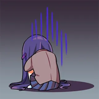 😞 garota anime, triste, chorando, deprimido, desenho animado, mangá telegram sticker