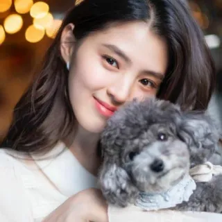 🤍 Han So-hee wanita, Korea, aktris, anjing, imut, hewan peliharaan telegram sticker
