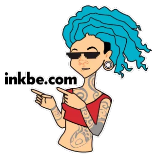 👍 inkbe.com Cartoon, Figur, Zeigend, Tattoos, Inkbe, Webseite telegram sticker