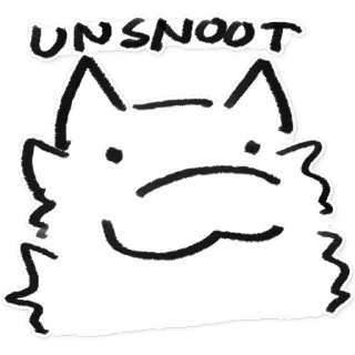 ⚪ UNSNOOT кот, милый, смешной, животное, питомец, unsnoot telegram sticker
