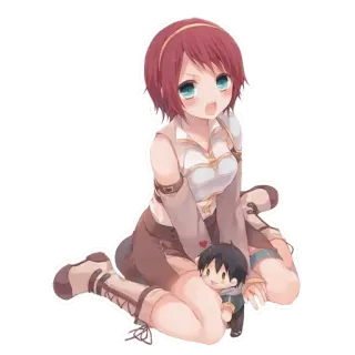 😊 อนิเมะ, การ์ตูน, เด็กผู้หญิง, ตัวละคร, ตุ๊กตา, นั่ง, ภาพประกอบ telegram sticker