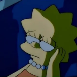 ☹ Lisa Simpson The Simpsons lisa simpson, simpsons, cartoon, traurig, stimmung, nachdenklich whatsapp sticker