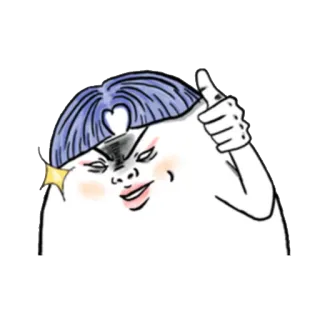 👍 sticker, cartoon, figur, daumen hoch, niedlich whatsapp sticker