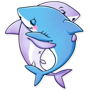 🤗 акула, объятие, милый, мультфильм, животное, любовь telegram sticker