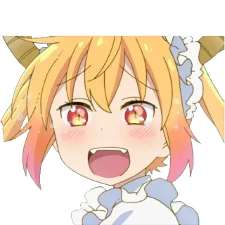 😃 Tohru Miss Kobayashi's Dragon Maid Anime, Dragon, Mignon, メイド (Maid), Tohru whatsapp sticker