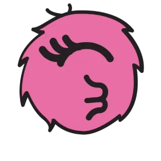 😙 rosa, beso, dibujo animado, esponjoso telegram sticker