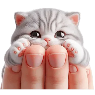 🥹 kot, kotek, słodki, zwierzę, zwierzak, palce telegram sticker