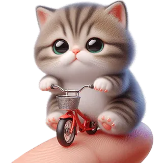 🚲 kot, kotek, rower, słodki, uroczy, zwierzę telegram sticker
