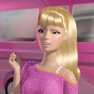 😑 Barbie Cartoon, Puppe, blond, weiblich, Figur, Mädchen whatsapp sticker
