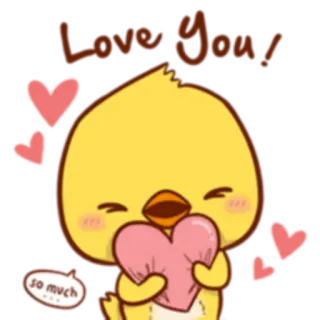 ❤ Love You! so much amor, coração, fofo, desenho animado, afeição telegram sticker