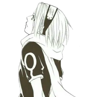 😪 anime, character, manga, black and white telegram sticker