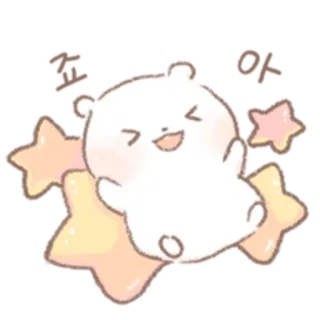 🧸 słodkie, kawaii, miś, gwiazdy, kreskówka, naklejka telegram sticker