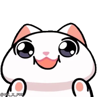 😛 @FIX_X_POX Katze, süß, Meme, Sticker, entzückend, weiße Katze whatsapp sticker