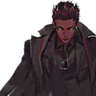 🦔 anime, character, serious, portrait, man, formal wear whatsapp sticker
