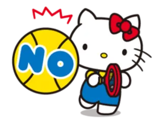 ❌ Hello Kitty NO hello kitty, non, rejeter, en colère, chat telegram sticker