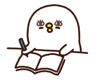 🤓 writing, studying, notebook, character, kawaii, cute whatsapp sticker