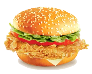 😃 burger, eten, sandwich, kip, fastfood telegram sticker