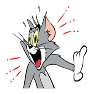 😦 Tom Cat Tom and Jerry cartoon, cat, shock, surprise, animation telegram sticker