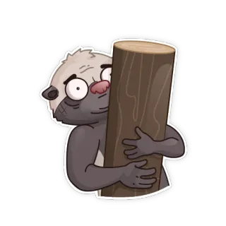🎁 dibujo animado, animal, madera, abrazo, divertido telegram sticker