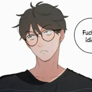 🦋 Fuckin idiot anime, swear, idiot, glasses telegram sticker