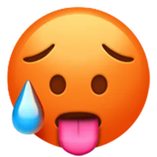🥵 이모지, 땀, 더운, 얼굴, 표정 telegram sticker