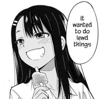 🖤 It wanted to do lewd things anime, manga, lewd, ice cream, text, smile telegram sticker