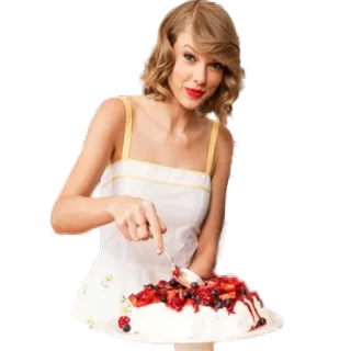 🎂 Taylor Swift Taylor Swift, chanteuse, célébrité, pâtisserie, dessert, gâteau telegram sticker