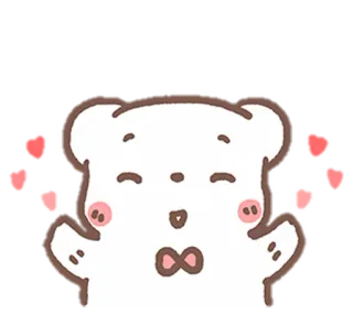 🧺 bear, cute, cartoon, love, heart, happy whatsapp sticker