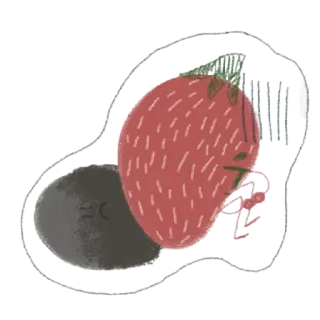 🌟 aardbei, avocado, fruit, sticker, illustratie whatsapp sticker
