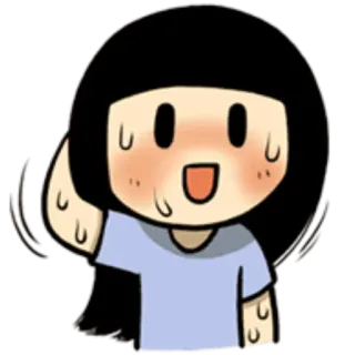 😅 Cartoon, Schweiß, Angst, nervös, süß, Mädchen, verlegen telegram sticker