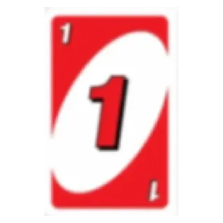 💟 Uno, juego de cartas, número 1, rojo telegram sticker