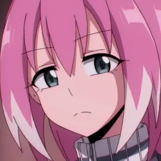 😶 Anime, Mädchen, pinke Haare, Cartoon, Charakter telegram sticker