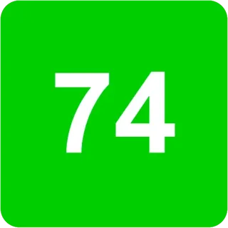 🟩 74 numero, 74, verde, quadrato telegram sticker