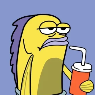🍓 Bubble Bass Spongebob Squarepants Cartoon, Vis, Geel, Soda, Drankje telegram sticker