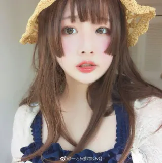 💛 万只煎熬OvQ chica asiática, mujer, retrato, selfie, chica, linda, cosplay telegram sticker