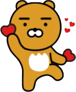 ❤ Ryan ryan, kakao friends, liebe, herzen, süß, kawaii whatsapp sticker