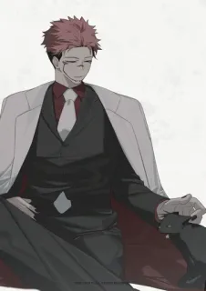 😏 Sukuna Jujutsu Kaisen アニメ, 漫画, 宿儺, 呪術廻戦, 呪霊, 呪いの王, 悪魔 telegram sticker