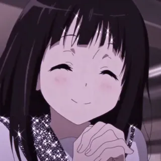 ☁ Anime, Chica, Brillo, Lindo, Sonriendo whatsapp sticker