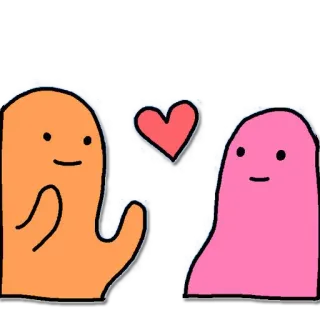 😍 漫画, 愛, ハート, かわいい, ブロブ, キャラクター, ステッカー telegram sticker